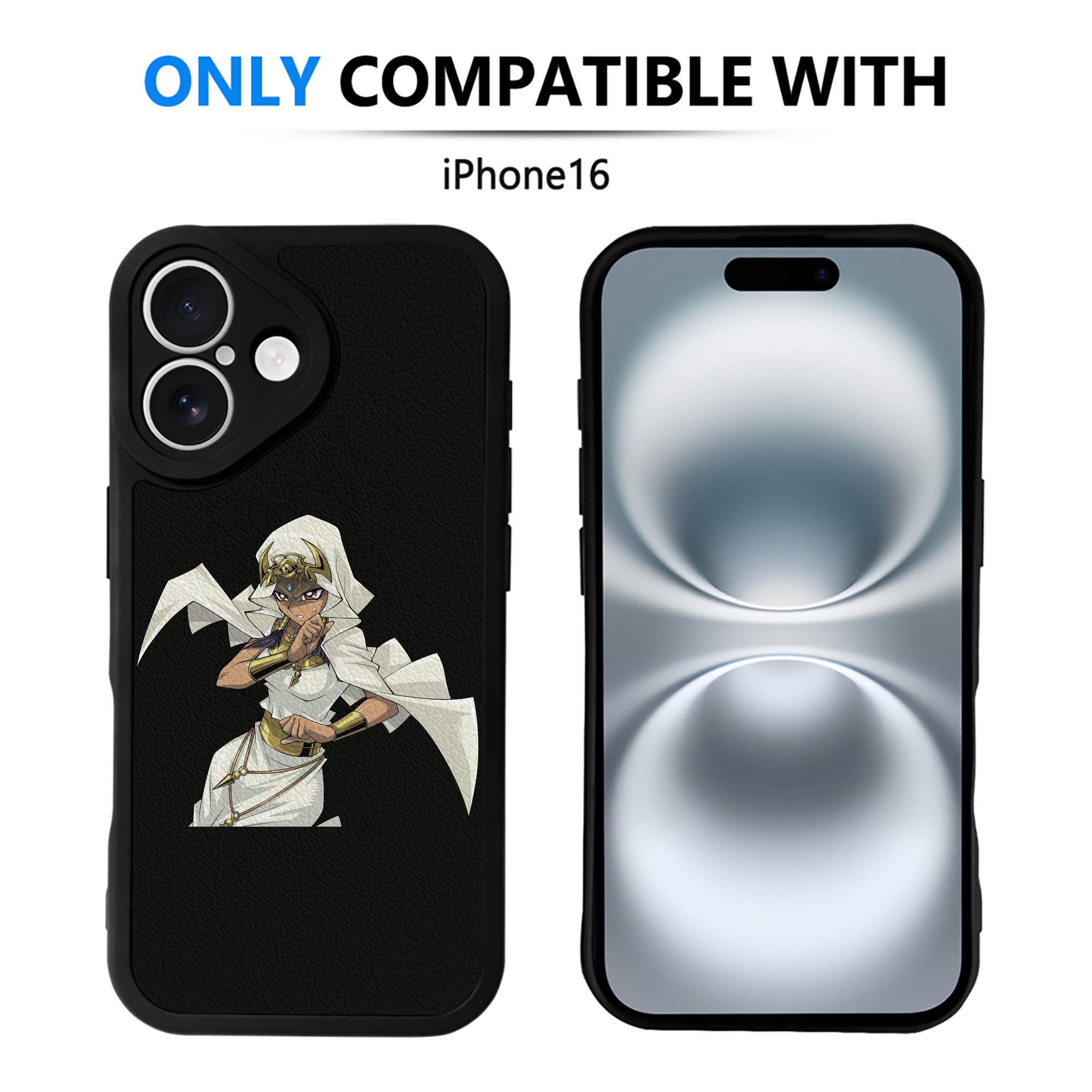 （画像用） 遊☆戯☆王 Yu-Gi-Oh! 【iPhone 16シリーズ対応】シリコンスマホケース（レザー調） 材質：シリコン